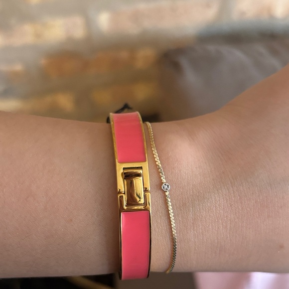 Kate Spade Gold and Pink Heart Bracelet - Picture 3 of 4
